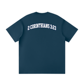 Unisex loose fit crewneck t-shirt in cotton blend with short sleeves and drop shoulder design