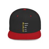 Emoji Mood Tracker snapback hat with embroidered playful emoji design and adjustable closure