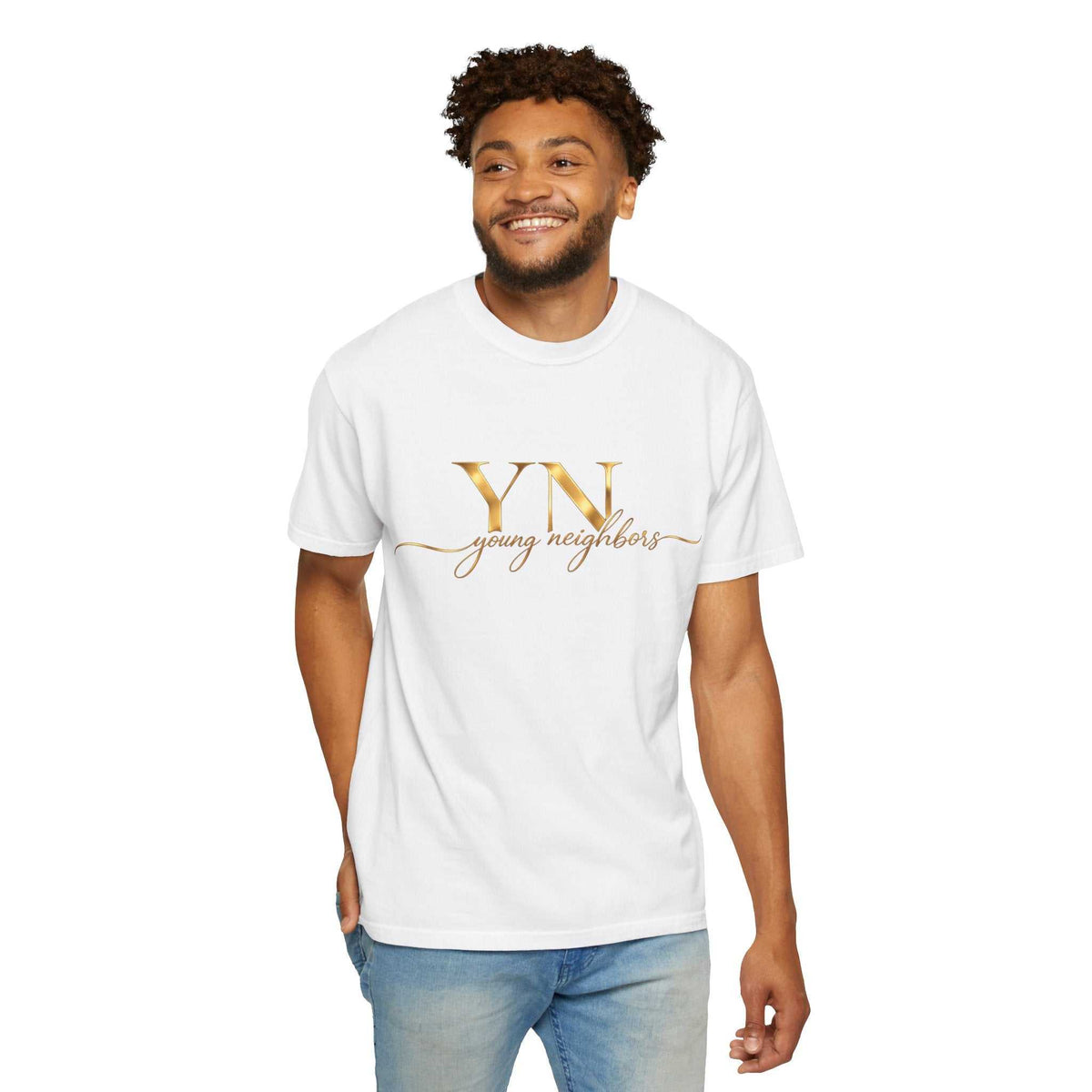 Premium cotton T-shirt in classic white with crew neckline and relaxed fit for everyday comfort and style