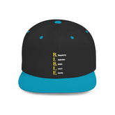 Emoji Mood Tracker snapback hat with embroidered playful emoji design and adjustable closure