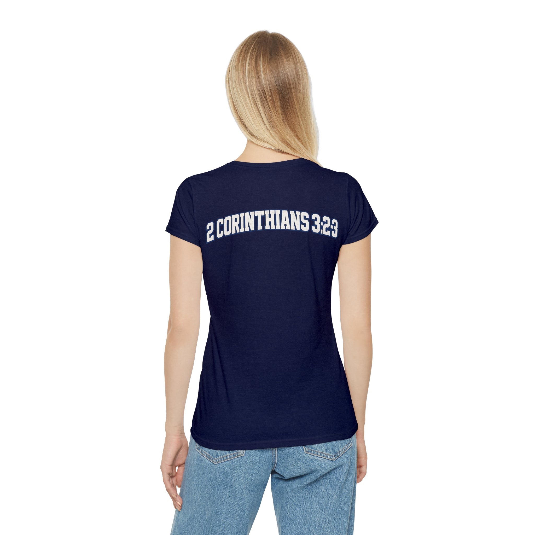Blessed Bible Acrostic Women's T-Shirt — 2 Corinthians 3:23 Christian Tee