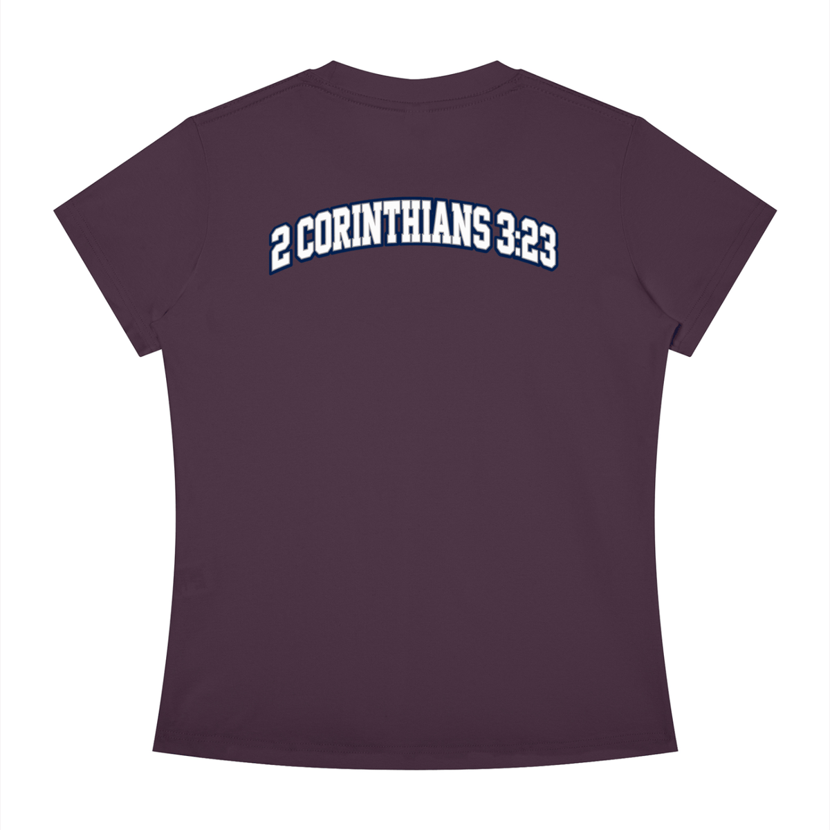 Slim fit crewneck t-shirt with inspirational Bible scripture for women