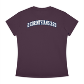 Slim fit crewneck t-shirt with inspirational Bible scripture for women