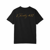 White premium cotton T-shirt with classic crew neckline and relaxed fit displayed on a hanger