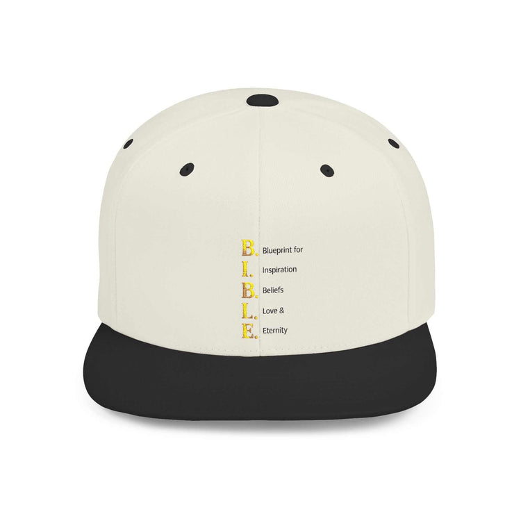 White Emoji Mood Tracker snapback hat with green undervisor and embroidered design