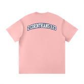 Unisex loose fit crewneck t-shirt in cotton blend with short sleeves and drop shoulder design