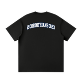 Unisex loose fit crewneck T-shirt in cotton blend fabric with short sleeves and drop shoulder design