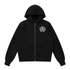 Unisex fleece full zip hoodie in gray with hood and front pockets