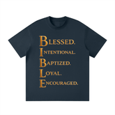 Unisex loose fit crewneck T-shirt in cotton blend fabric with short sleeves and drop shoulder design
