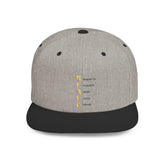 White Emoji Mood Tracker snapback hat with green undervisor and flat bill embroidered design