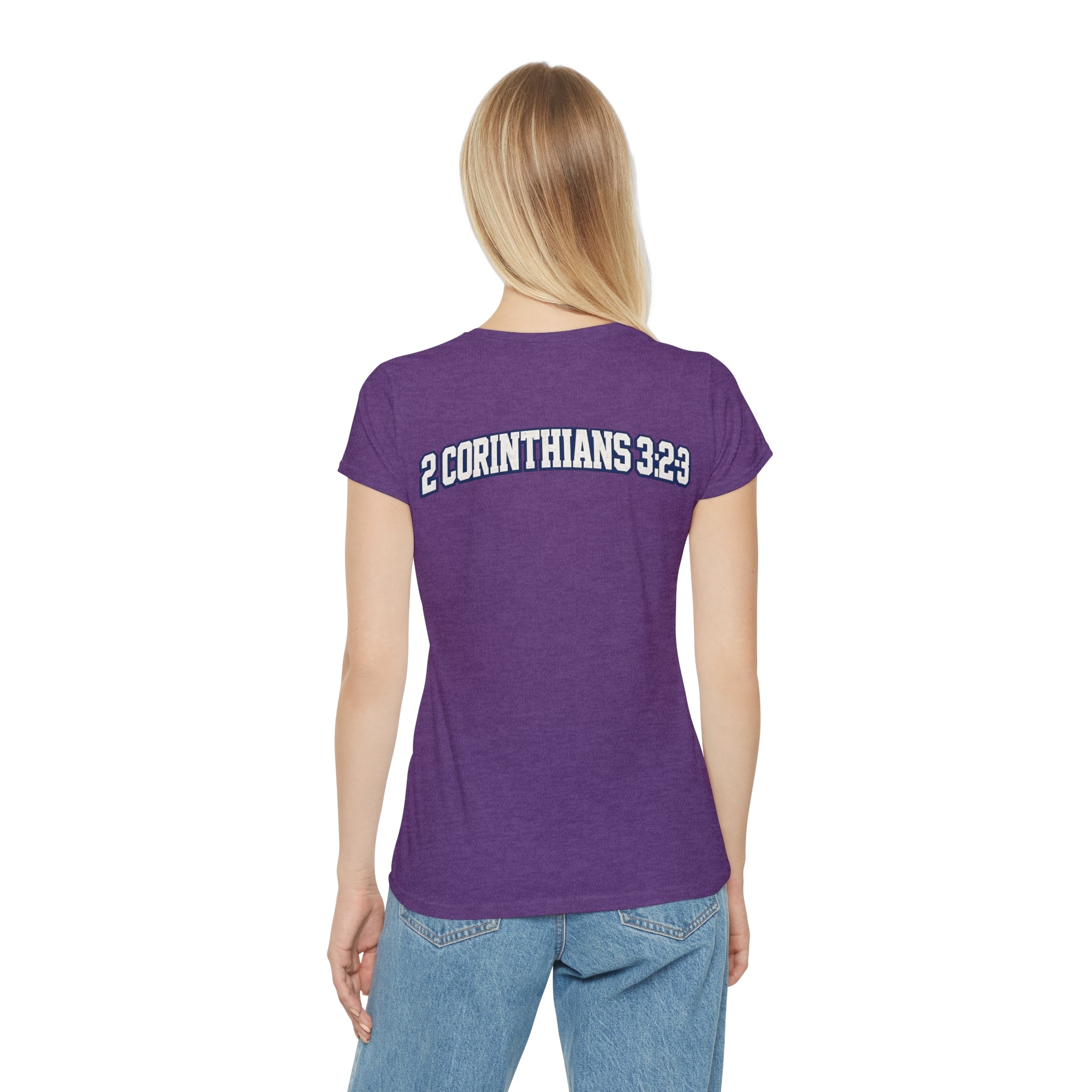 Blessed Bible Acrostic Women's T-Shirt — 2 Corinthians 3:23 Christian Tee