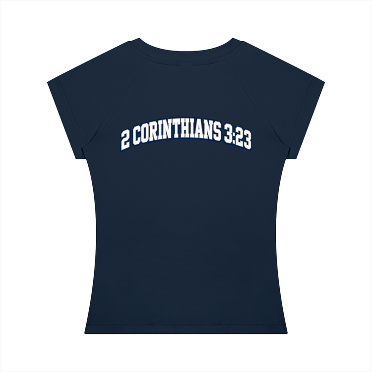 Women’s slim raglan t-shirt in cotton blend with short sleeves and round neck