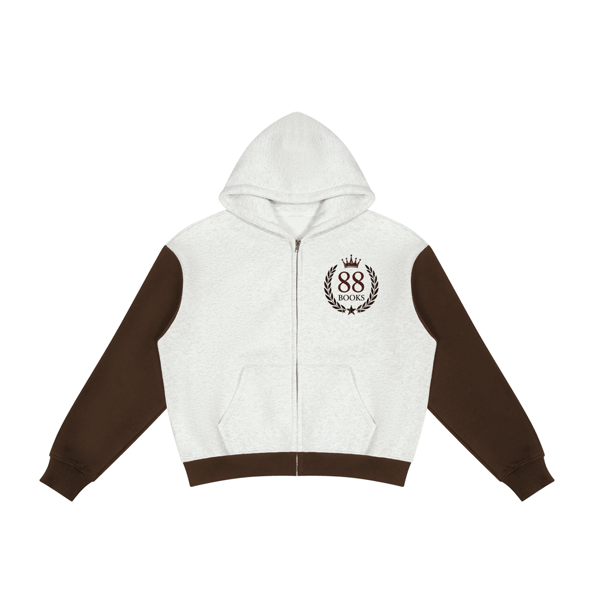unisex color block fleece full zip hoodie with patchwork design and hood