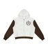 unisex color block fleece full zip hoodie with patchwork design and hood