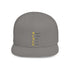 White Emoji Mood Tracker snapback hat with green undervisor and embroidered vertical design