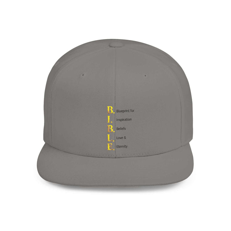 White Emoji Mood Tracker snapback hat with green undervisor and embroidered vertical design