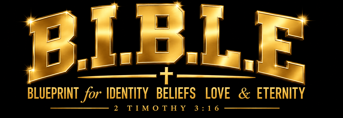 Black Bible T-shirt with bold gold B.I.B.L.E. lettering on front