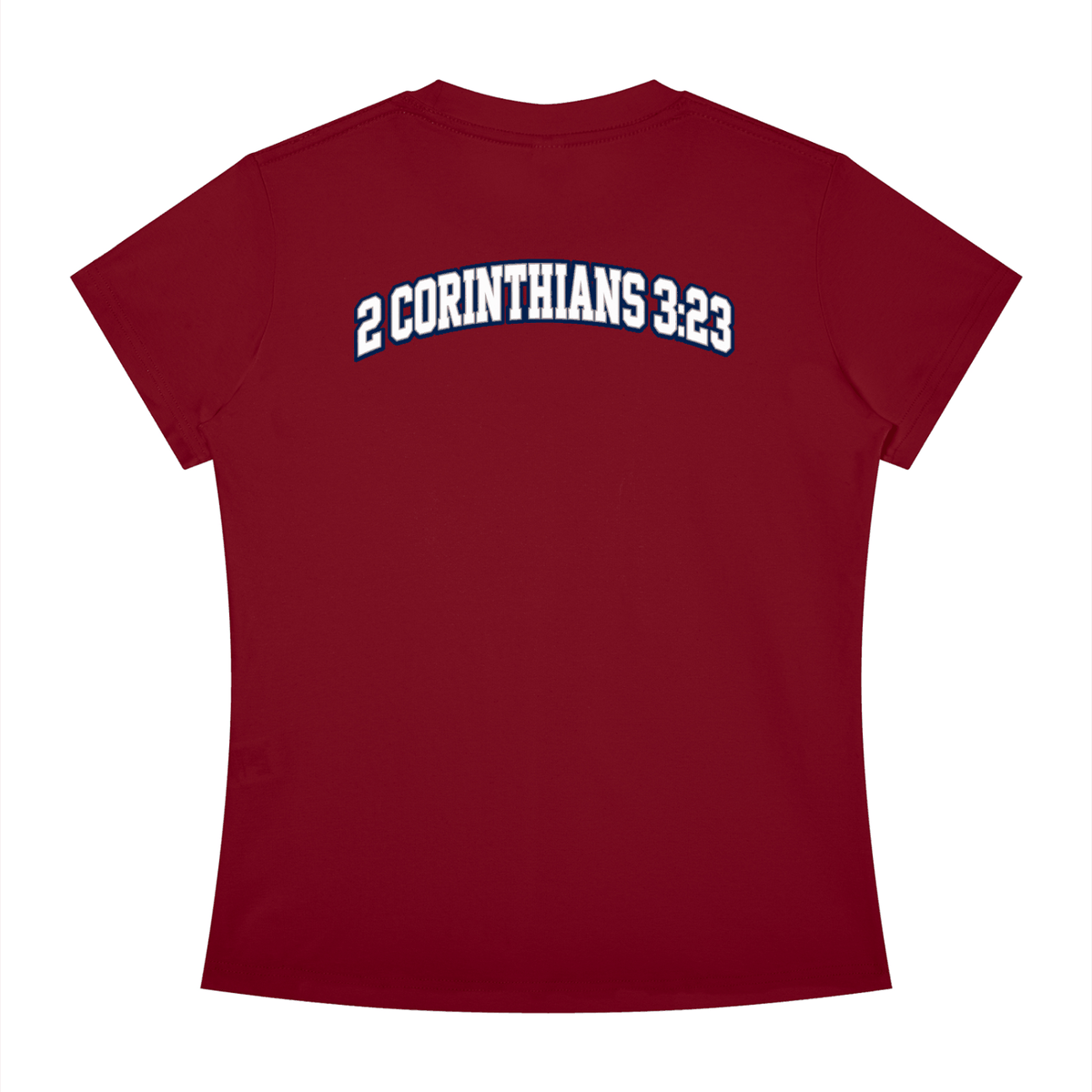 Slim fit crewneck B.I.B.L.E woman tee with inspirational Christian scripture print