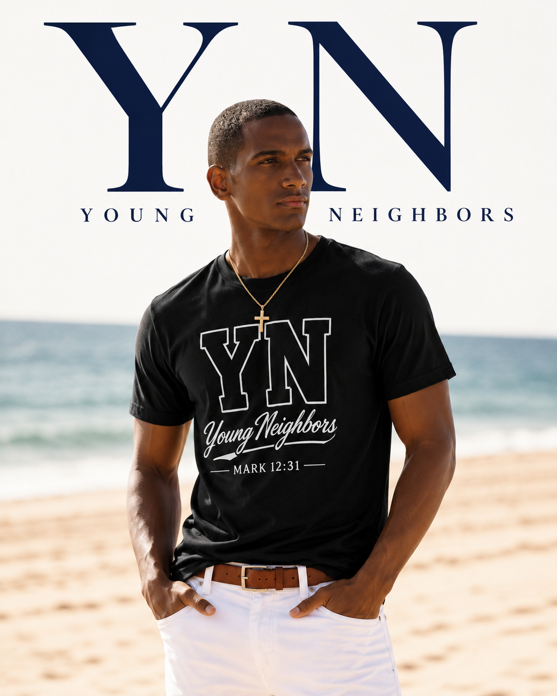 Young Neighbors Monthly Bundle 4 of our top items. Black YN and White YN shirts. YN tank top and YN cap all for one low price!