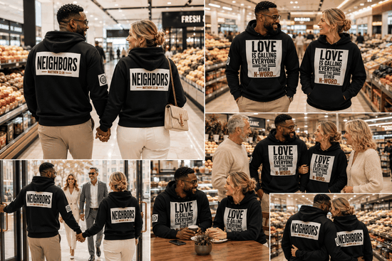 Unisex Neighbors Hoodie symbolizing community and caring for others