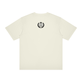 Christ-centered streetwear tee with bold YN varsity logo and Mark 12:31 scripture on light color fabric