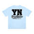 Christ-centered streetwear tee with bold YN varsity logo and Young Neighbors script featuring Mark 12:31 scripture.
