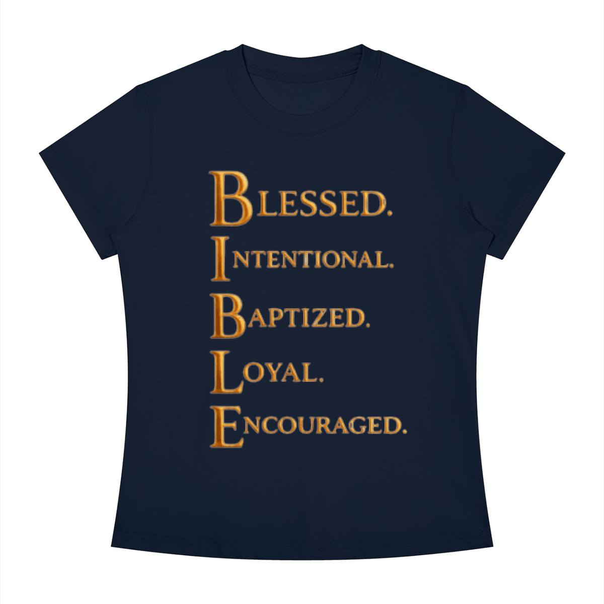 Slim fit crewneck Bible woman tee with inspirational Christian scripture design