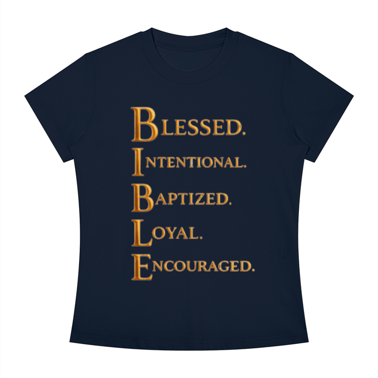 Slim fit crewneck Bible woman tee with inspirational Christian scripture design