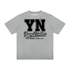 Christ-centered streetwear tee with oversized YN logo and Young Neighbors script on light color fabric