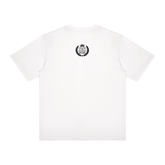 Christ-centered streetwear tee with oversized YN logo and Mark 12:31 scripture detail