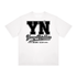 Christ-centered streetwear tee with bold YN varsity logo and Mark 12:31 scripture on light color fabric