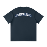 Unisex loose fit crewneck t-shirt in cotton blend with short sleeves and drop shoulder design