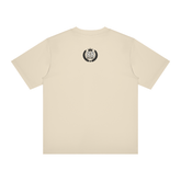 Christ-centered streetwear tee with oversized YN varsity logo and Mark 12:31 scripture on light color fabric