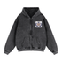 Unisex zip-through boxy fleece hoodie with thick cotton blend fabric and zipper closure