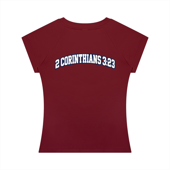 Women’s slim raglan t-shirt with cotton blend fabric and short sleeves