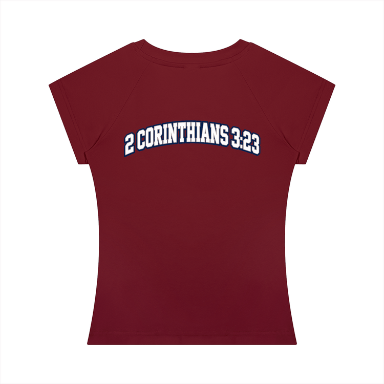 Women’s slim raglan t-shirt with cotton blend fabric and short sleeves