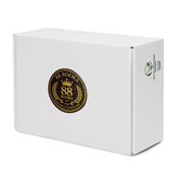 Men’s high top canvas shoes in black and white with gold crest logo