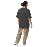 Comfortable oversized signature tee in premium cotton with relaxed fit and ribbed crew neckline