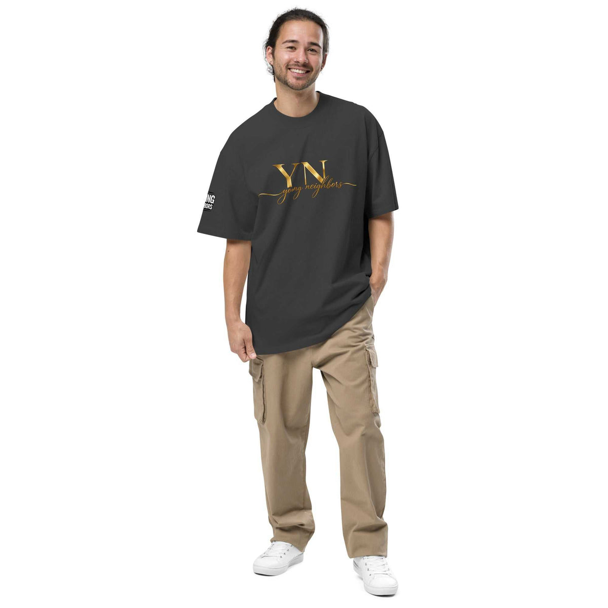 Oversized Signature Tee in relaxed fit made from premium cotton, styled for casual modern streetwear