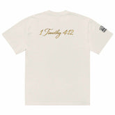 Oversized Signature Tee in premium cotton with relaxed fit and ribbed crew neckline for casual streetwear style