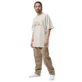 Oversized Signature Tee in premium cotton with relaxed fit and ribbed crew neckline for comfortable everyday streetwear style