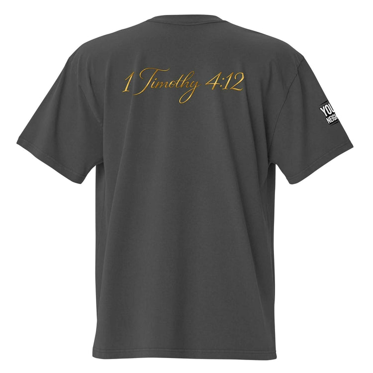 Oversized Signature Tee white cotton T-shirt with relaxed fit and drop shoulders for casual wear