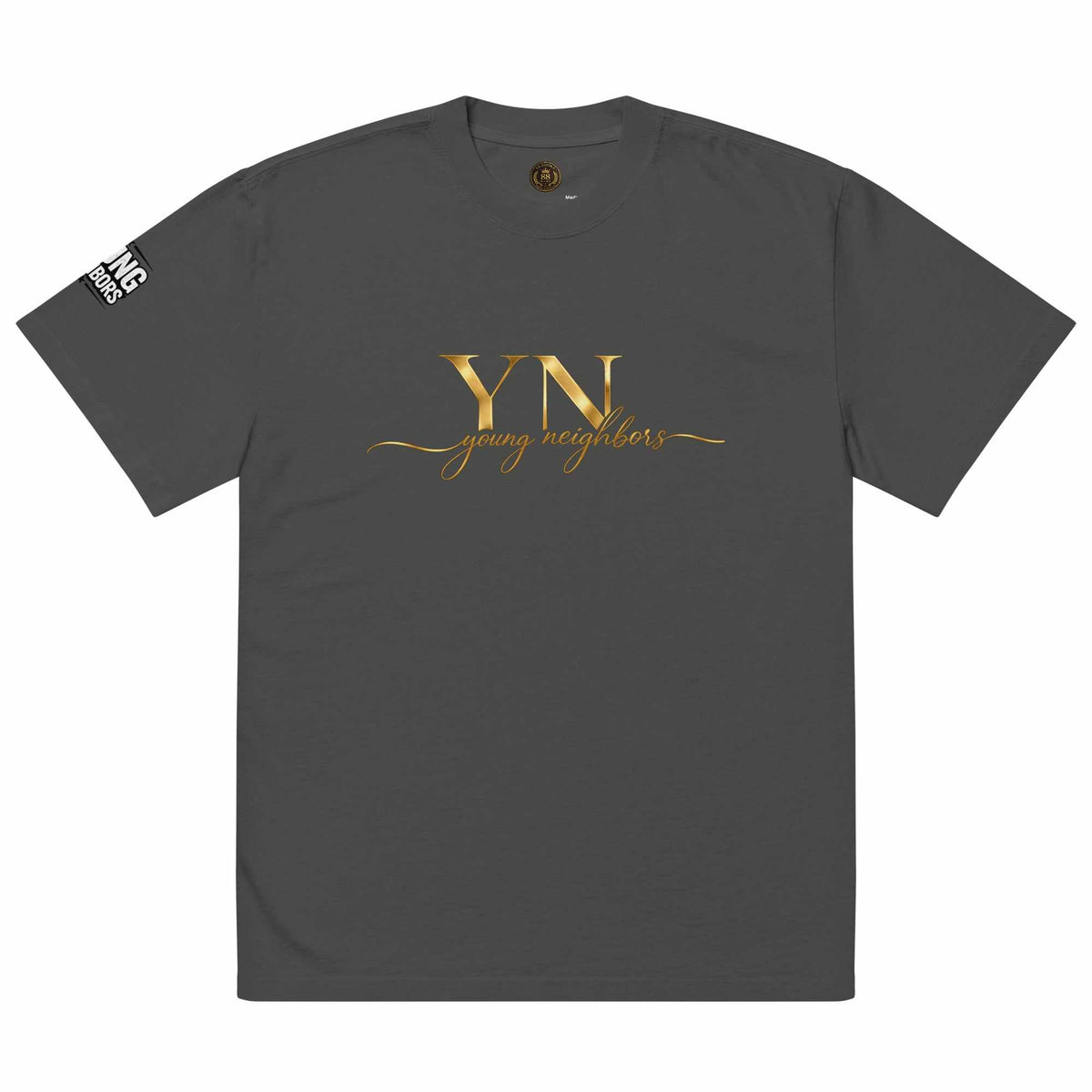 Oversized Signature Tee in soft cotton with relaxed fit and ribbed crew neckline for casual streetwear style