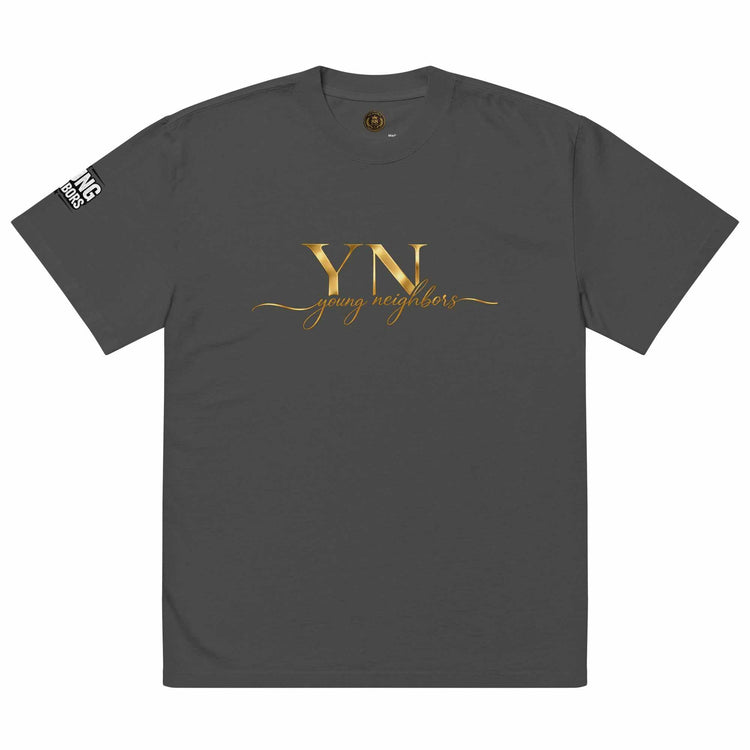 Oversized Signature Tee in soft cotton with relaxed fit and ribbed crew neckline for casual streetwear style