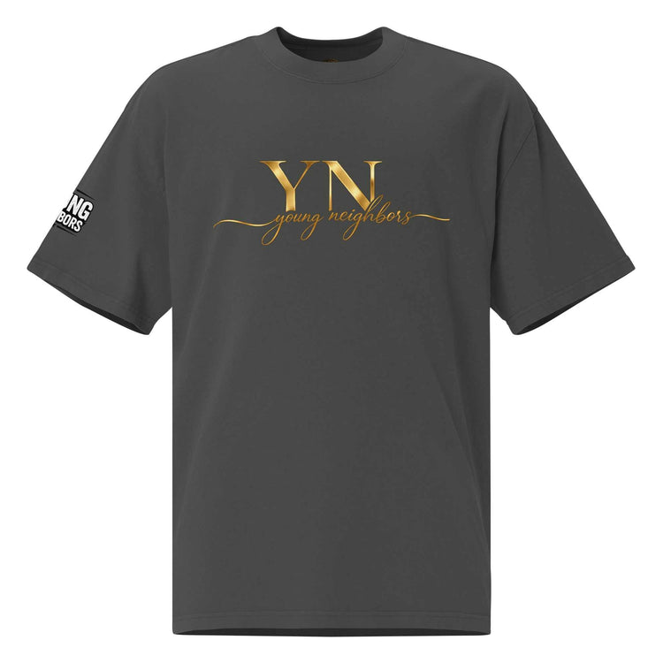Oversized Signature Tee with relaxed fit and drop shoulders in cotton fabric for casual wear