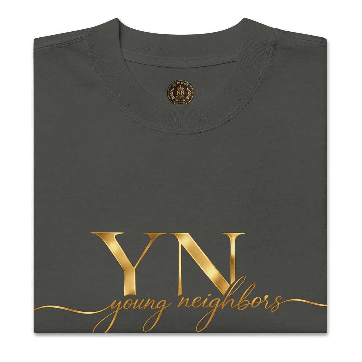 Oversized Signature Tee in premium cotton with relaxed fit and ribbed crew neckline for versatile streetwear style