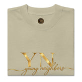 Oversized Signature Tee in white premium cotton with relaxed fit and ribbed crew neckline for casual streetwear style