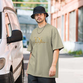 Unisex oversized signature tee in premium cotton with relaxed fit and ribbed crew neckline for casual streetwear style