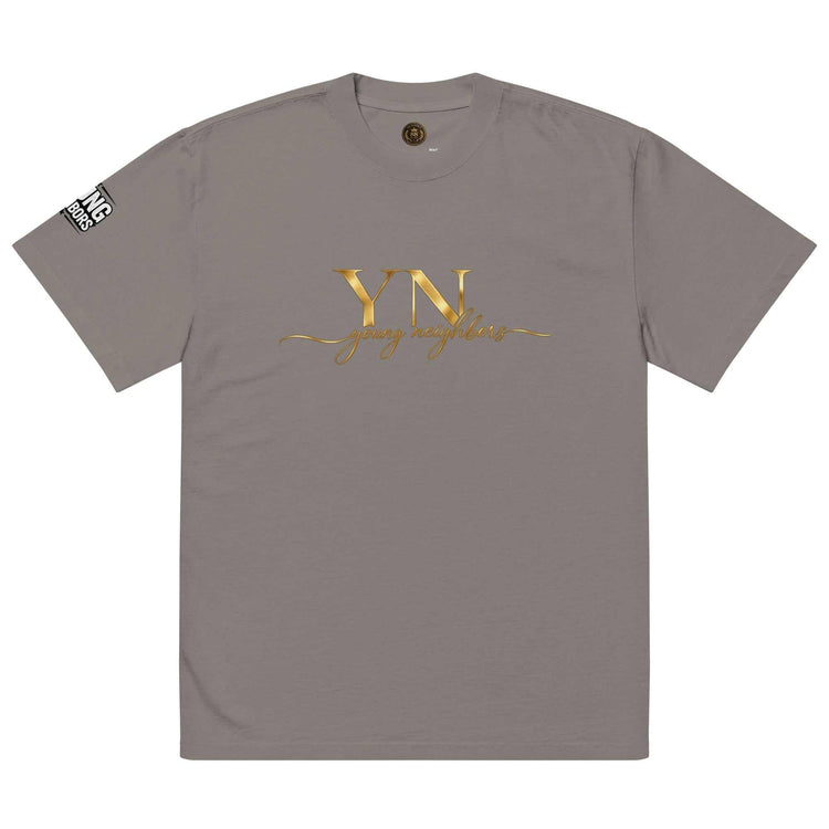 Oversized Signature Tee in premium cotton with relaxed fit and ribbed crew neckline for casual streetwear style