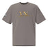 Black oversized signature tee with relaxed fit and drop shoulders, 100% cotton casual T-shirt